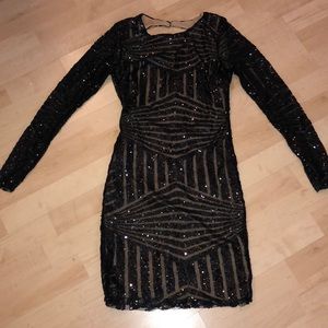 boutique sequin open back bodycon dress